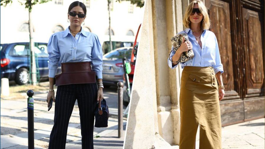 Die Fashionistas Paola Alberdi und Lisa Aiken zeigen wie der Lässig-Look in Blau funktioniert. (kms/spot)