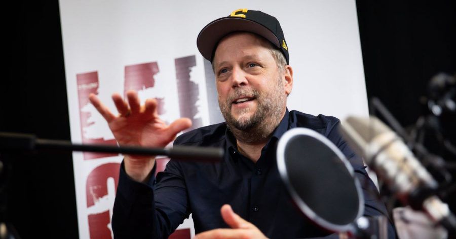 Rapper Smudo vor der Aufzeichnung eines neuen Podcasts des Vereins "Laut gegen Nazis" in Hamburg.