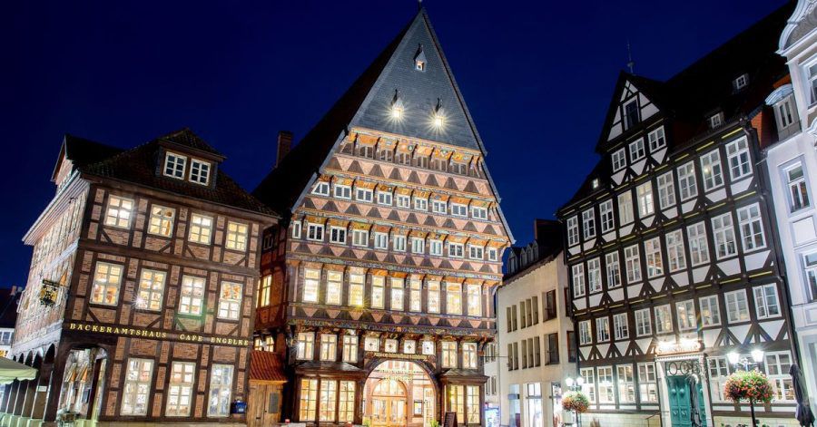 Das historische Knochenhaueramtshaus in Hildesheim. Die Stadt will Kulturhauptstadt 2025 werden.