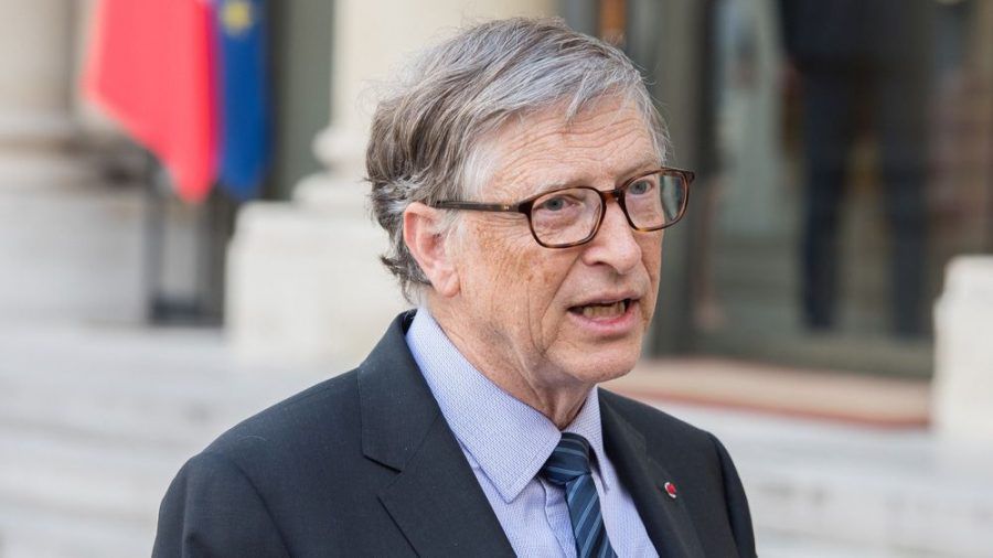 Bill Gates in Frankreich - vor der Corona-Pandemie (wue/spot)