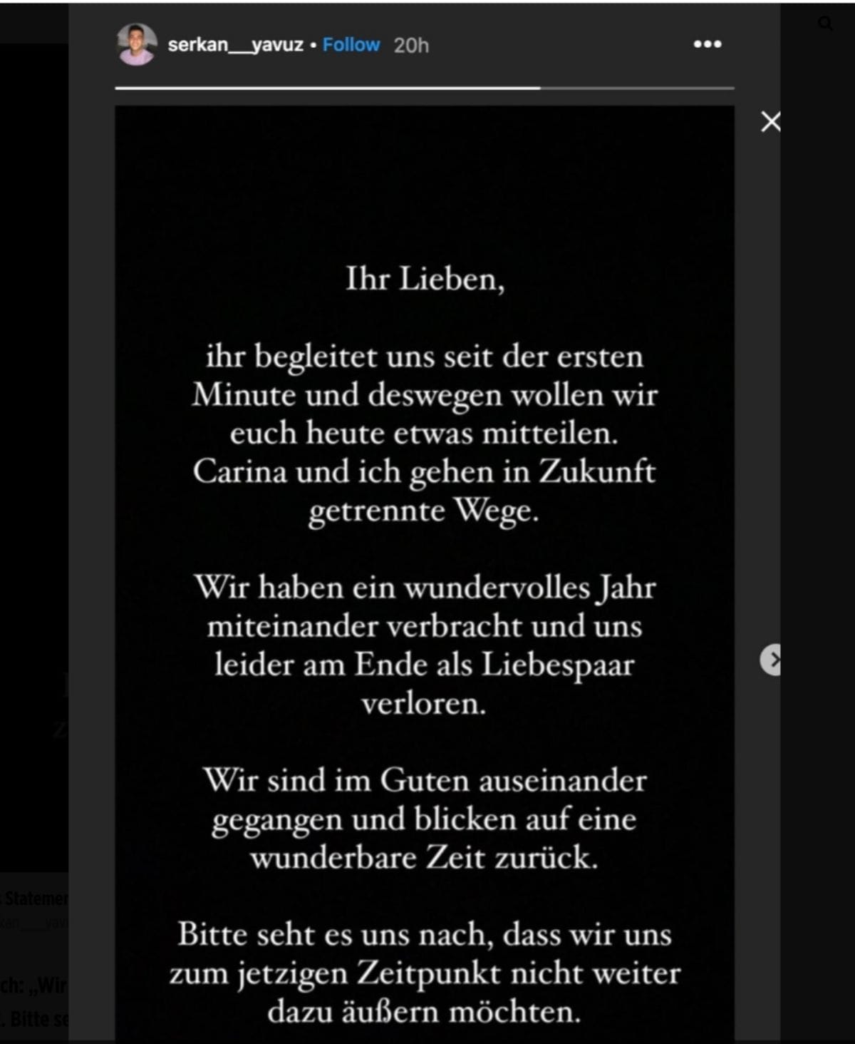 Carina Spack und Serkan: Trennung per Instagram