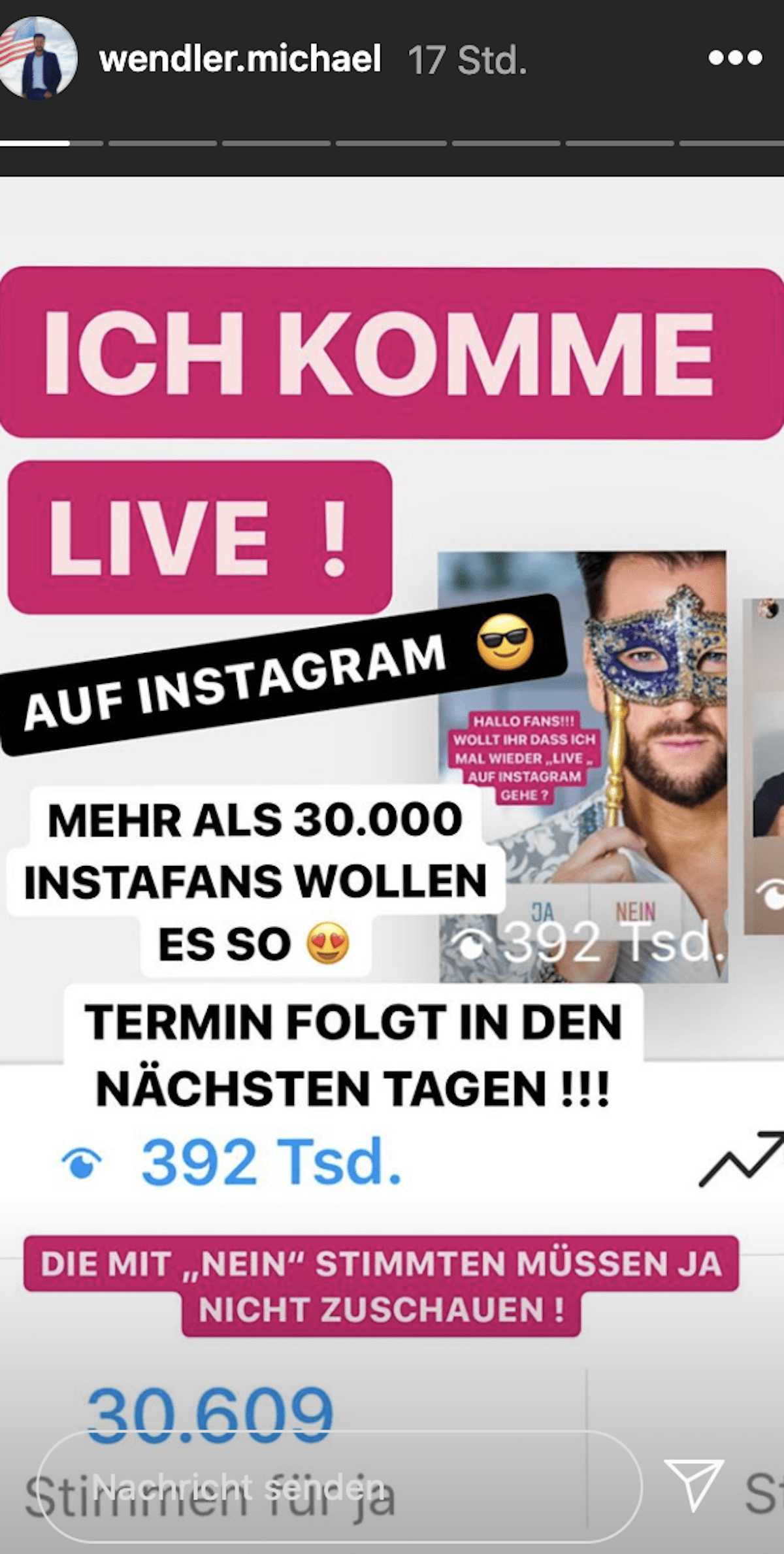 Michael Wendler: 200.000 "Fans" wollen ihn nicht live sehen, ist ihm aber egal!