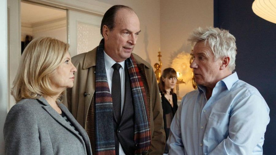 "Die Kanzlei: Unauffindbar": Isa von Brede (Sabine Postel) und Markus Gellert (Herbert Knaup, M.) statten Ronald Seifert (Jörg Schüttauf) einen Besuch ab (cg/spot)