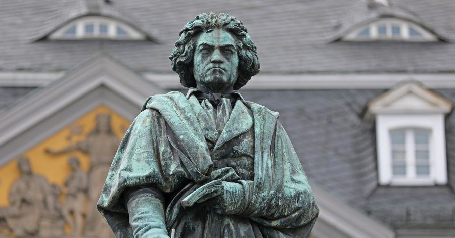 Statue des Komponisten Ludwig van Beethoven in Bonn.