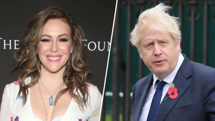 Erkrankten schwer: Schauspielerin Alyssa Milano und UK-Premierminister Boris Johnson. (jru/spot)