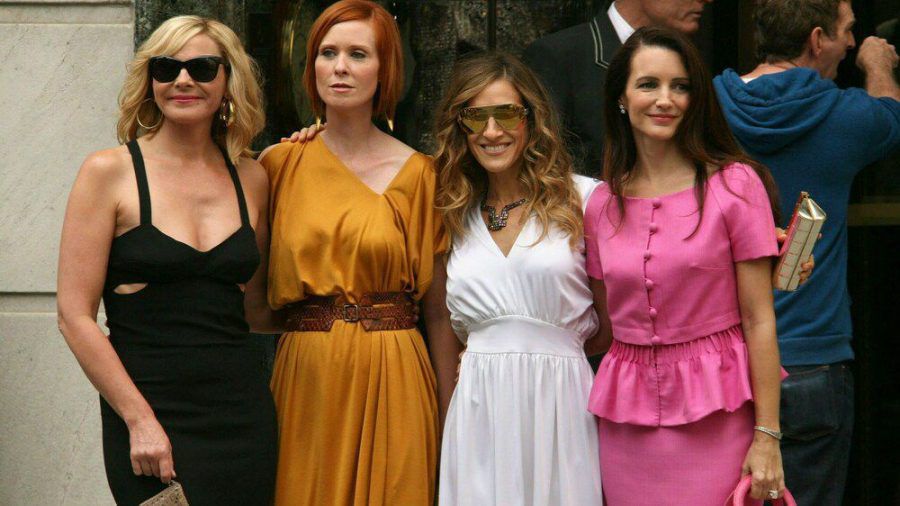 Der ursprüngliche "Sex and the City"-Cast beim Dreh zum zweiten Film im Jahr 2009. (jom/spot)