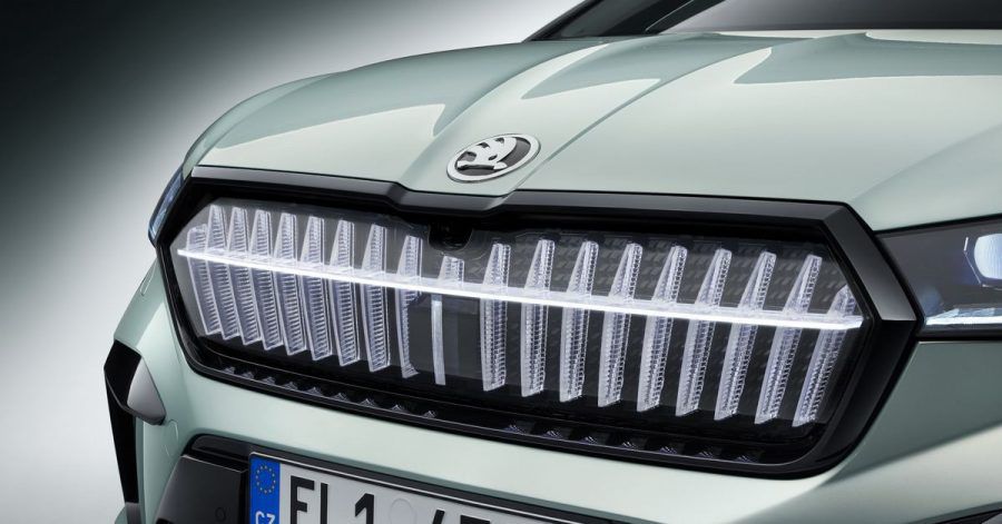 Kristallpalast: Für den neuen elektrischen Skoda Enyaq soll sich auch ein beleuchteter Frontgrill ordern lassen.