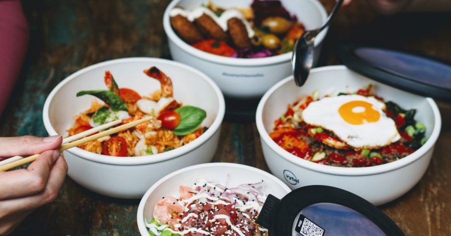 Die Mehrwegschalen des Start-ups Vytal. Der Anbieter stellt Gastronomen Mehrwegverpackungen zur Verfügung.