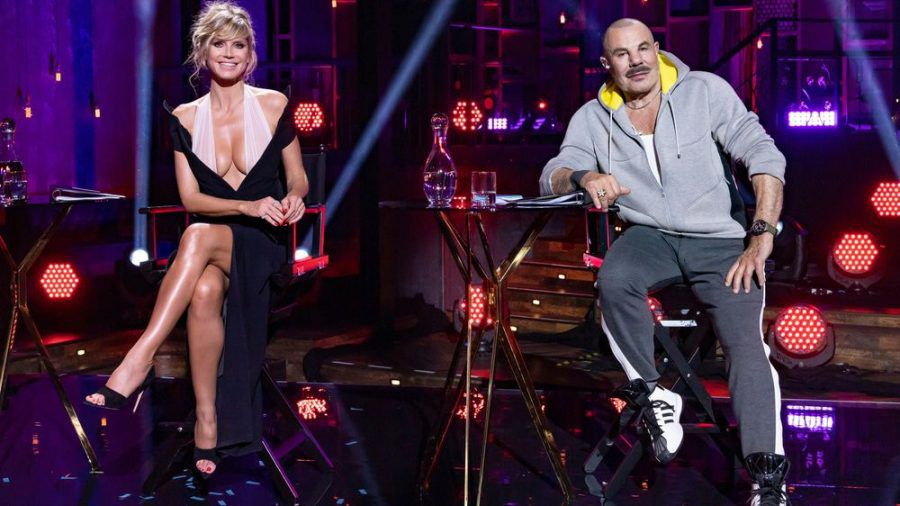 Heidi Klum und ihr erster Gastjuror Manfred Thierry Mugler. (jom/spot)