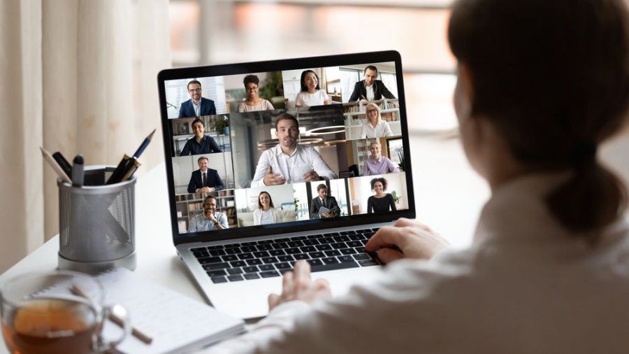 Eine Videokonferenz im Homeoffice (wue/spot)