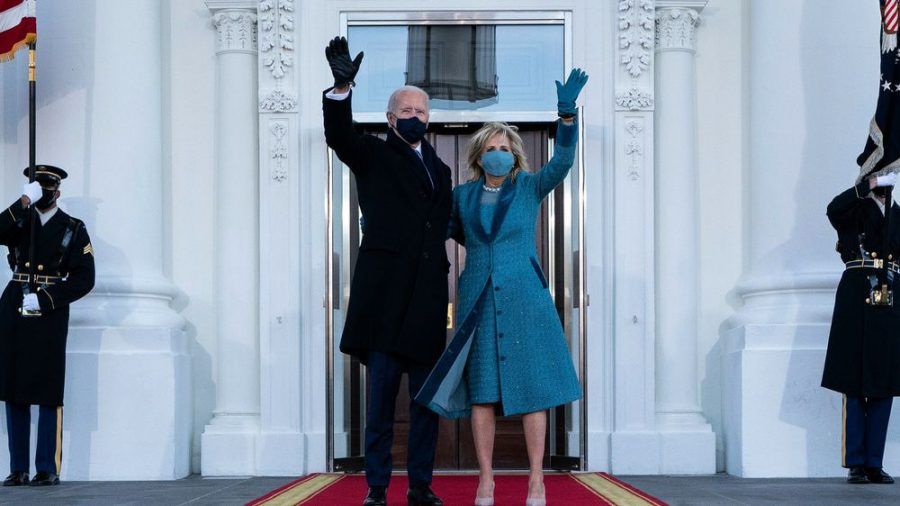 Joe Biden und seine Ehefrau Jill bei seiner Amtseinführung als US-Präsident (wue/spot)