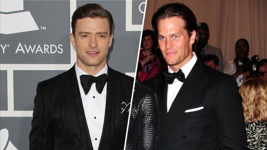 Justin Timberlake (l.) stand schon gemeinsam mit Tom Brady auf dem Rasen. (wag/spot)