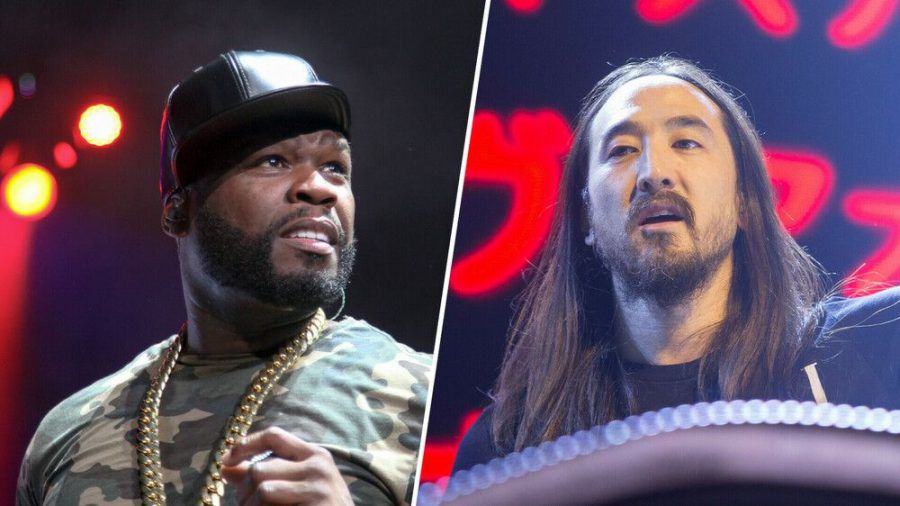50 Cent und Steve Aoki (r.) hatten Auftritte in Florida (wue/spot)