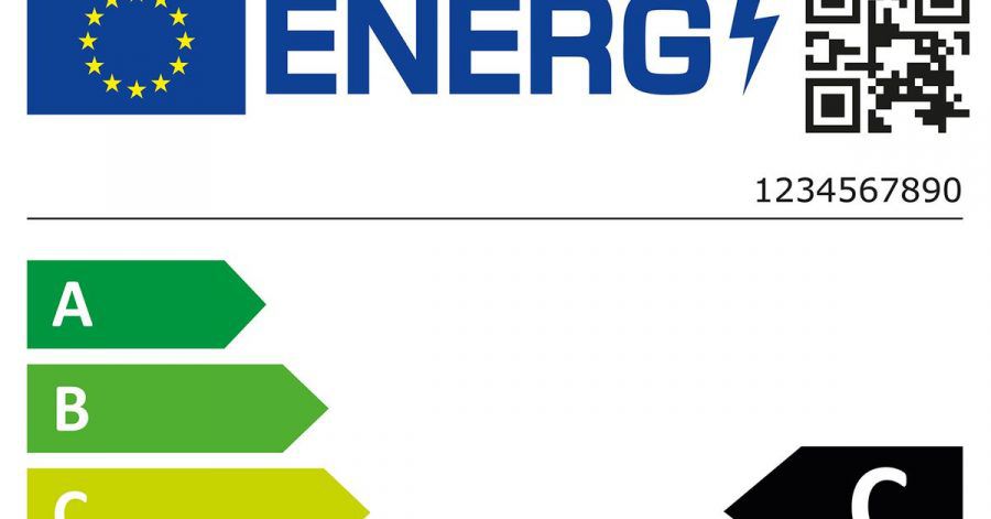 Das neue EU-Energielabel für Waschmaschinen, ohne Hersteller. Es gilt ab dem 1. März.
