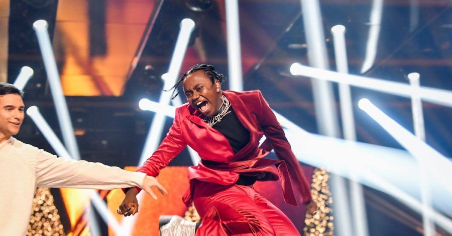 Unbändige Freude: Tusse feiert seinen Sieg beim schwedischen Melodifestivalen.