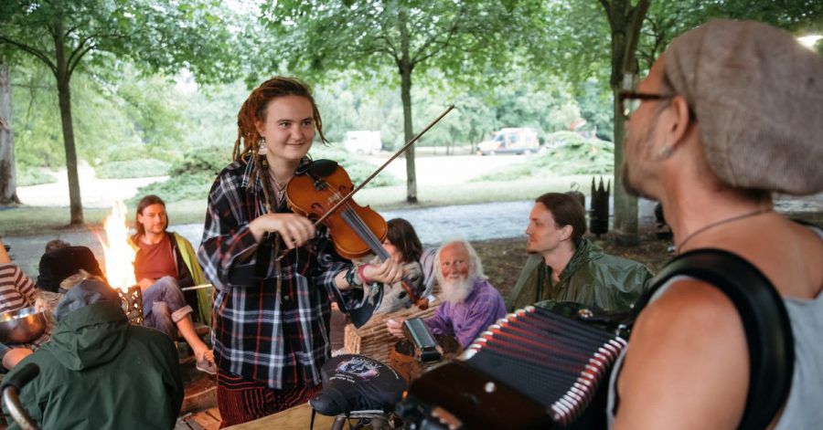 Musiker in Rudolstadt (2018).
