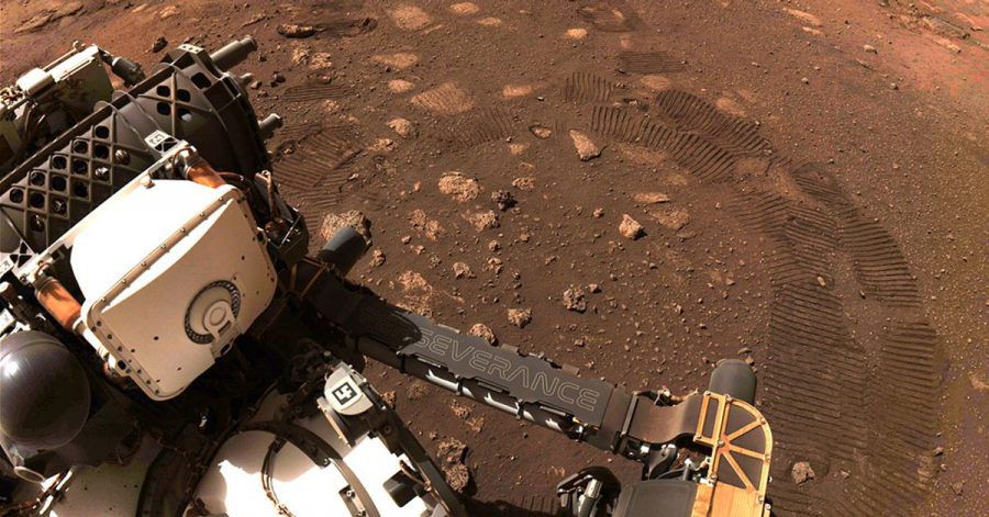 Der Rover «Perseverance» der NASA düst über den Planeten Mars.