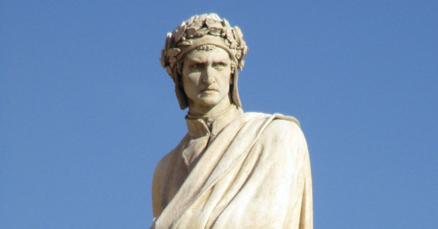 Ein Denkmal des Dichters Dante Alighieri in seiner Geburtsstadt Florenz.