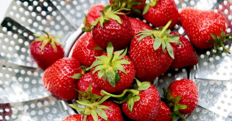 Erdbeeren verlieren schnell an Aroma, wenn sie einem zu starkem Wasserstrahl oder einem langen Wasserbad ausgesetzt sind.