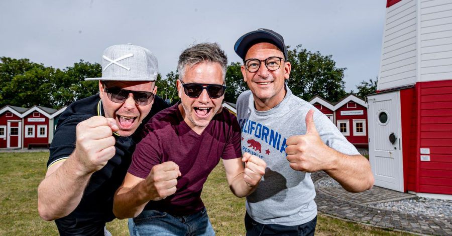 Die Hip-Hop-Band Fettes Brot: Boris Lauterbach alias König Boris (l-r), Martin Vandreier alias Doktor Renz und Björn Warns alias Björn Beton.