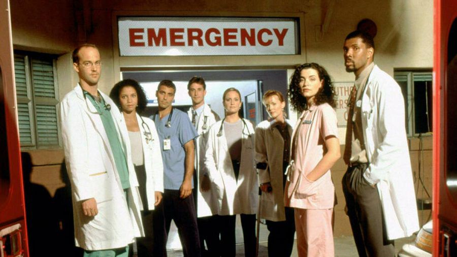 Lang ist's her: Mitte der 90er Jahre startete die Krankenhausserie "Emergency Room" - unter anderem mit George Clooney (3.v.l.) (stk/spot)