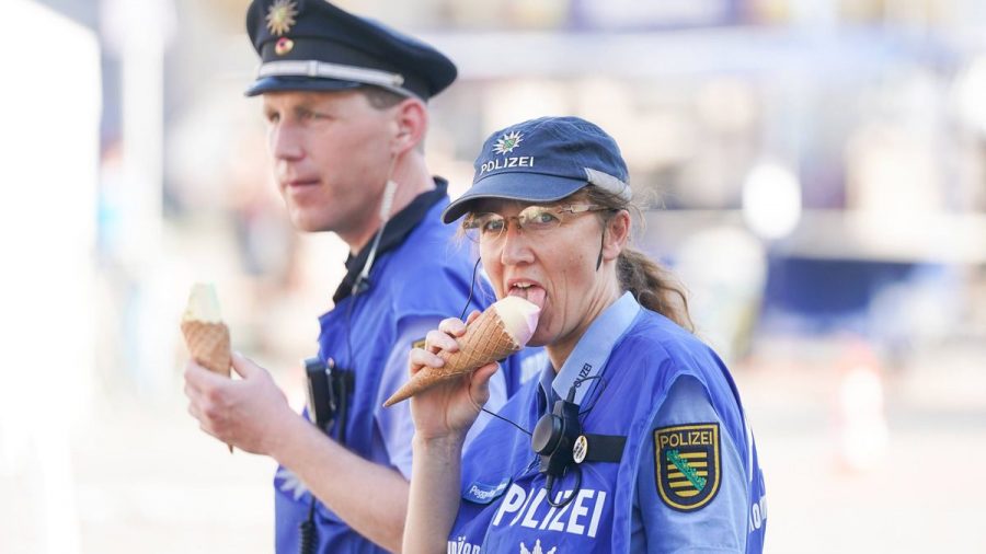 Polizeifoto: Mann klaut diese Waffel mit 3 Kugeln Eis und Sahne