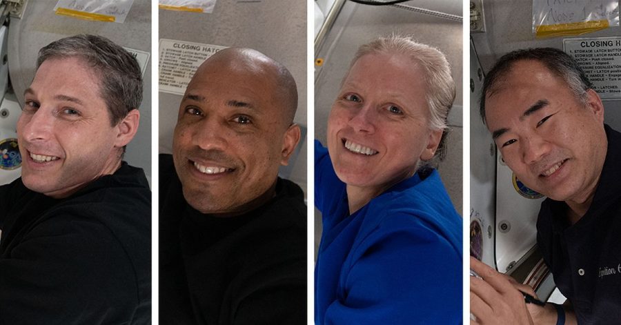 Die US-Astronauten Michael Hopkins, Victor Glover, Shannon Walker und ihr japanischer Kollege Soichi Noguchi (von links) haben die ISS verlassen.