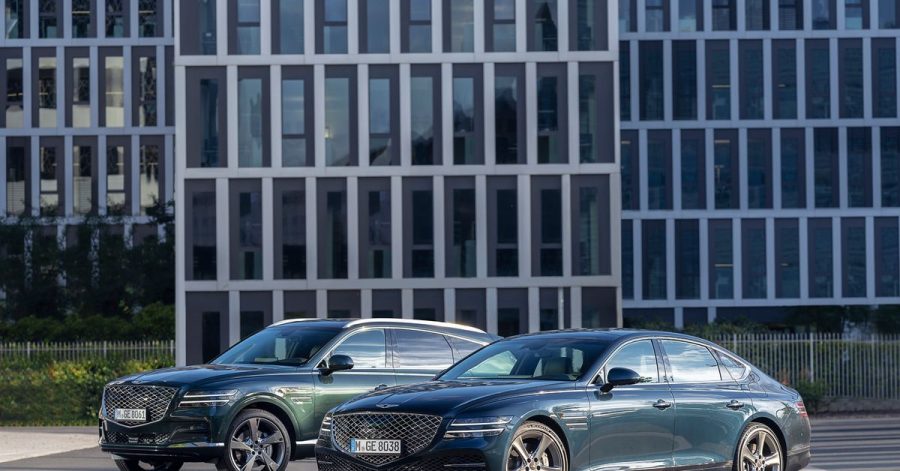 Neues Duo in der Luxusdomäne: Mit den Modellen GV80 und G80 (r.) will Genesis nun auch in Europa in der oberen Mittelklasse wildern.