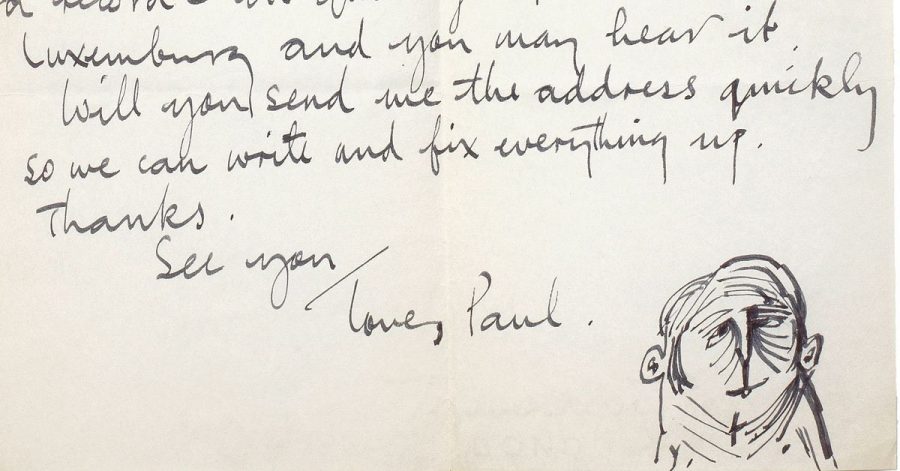 Die Seite eines Briefes aus dem Jahre 1963 von Paul McCartney an die Fotografin Astrid Kirchherr.