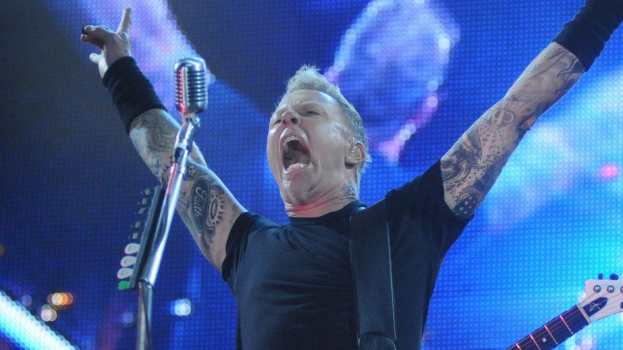 James Hetfield von Metallica während eines Auftritts in Rio (wue/spot)