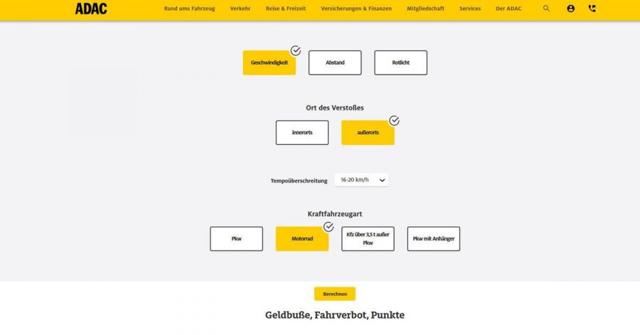 Was kostet mich mein Vergehen und lohnt der Einspruch: Der Bußgeld-Checker vom ADAC will helfen, solche Fragen zu beantworte.