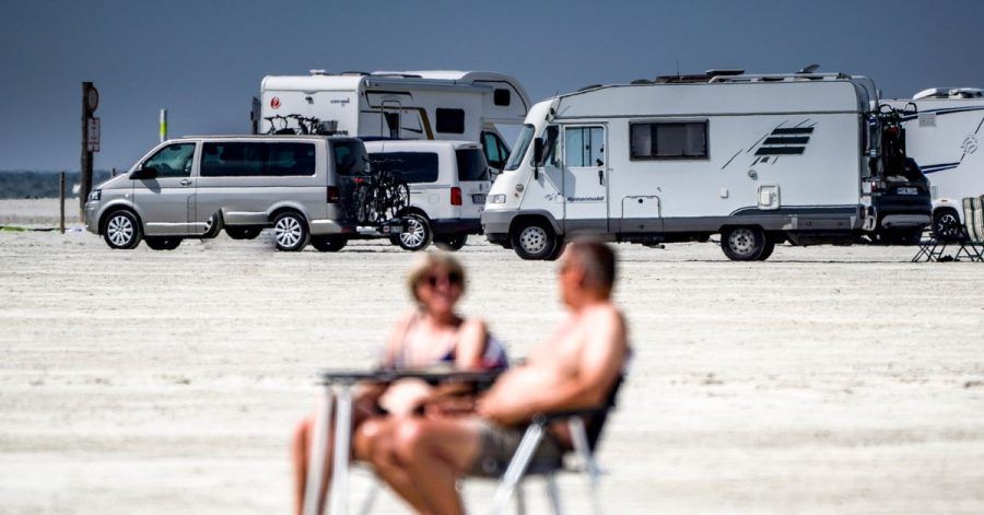 Camper am Strand von St. Peter-Ording.