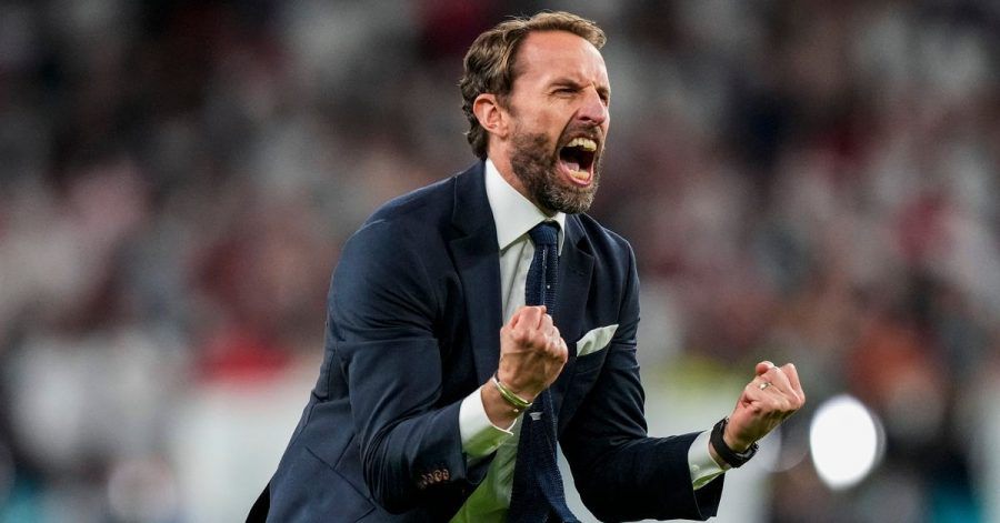 Englands Trainer Gareth Southgate hat Grund zum Jubeln. Seine Mannschaft ist im EM-Finale.