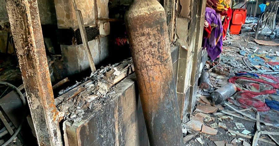Der Brand in Bagdad im April wurde ebenso durch die Explosion einer Sauerstoffflasche ausgelöst.
