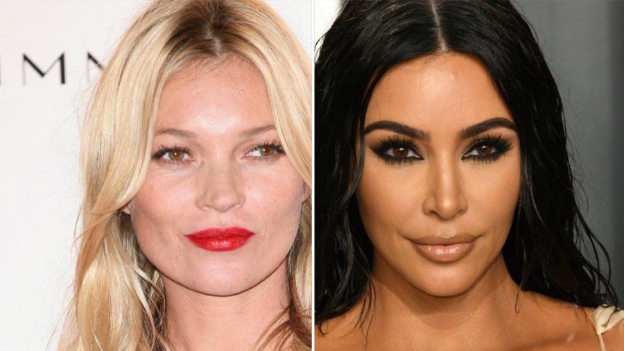 Kate Moss (l.) macht für Kim Kardashians Unterwäsche-Label Werbung. (jom/spot)