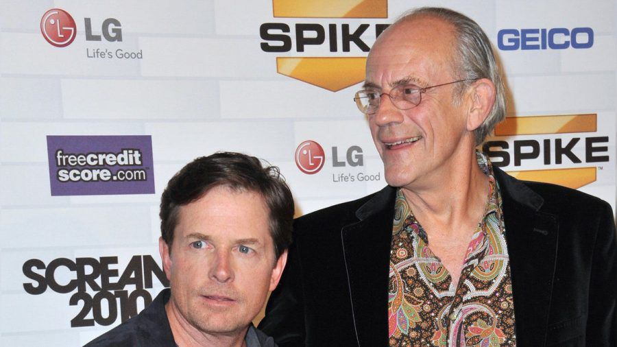 Michael J. Fox (l.) und Christopher Lloyd spielten Marty McFly und "Doc" Brown in den "Zurück in die Zukunft"-Filmen. (tae/spot)