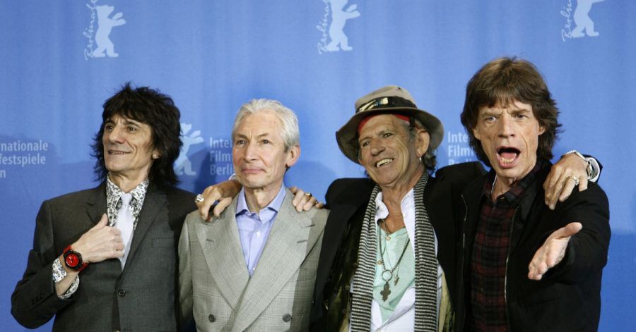 Die Rolling Stones - Ron Wood (l-r), Charlie Watts, Keith Richards und Mick Jagger - im Jahr 2008.