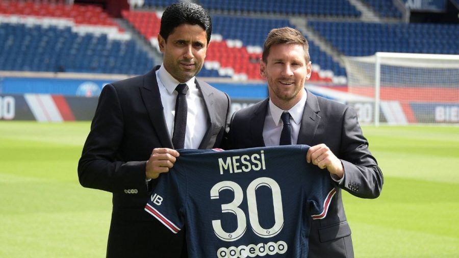 Pressekonferenz mit Lionel Messi in Paris