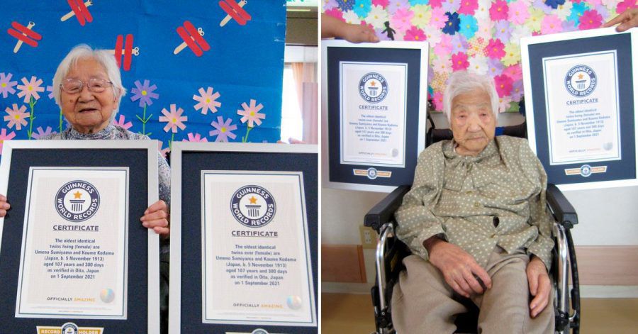 Die Schwestern Umeno Sumiyama (l) und Koume Kodama leben in verschiedenen Pflegeheimen auf der Insel Shodoshima und in der Präfektur Oita.