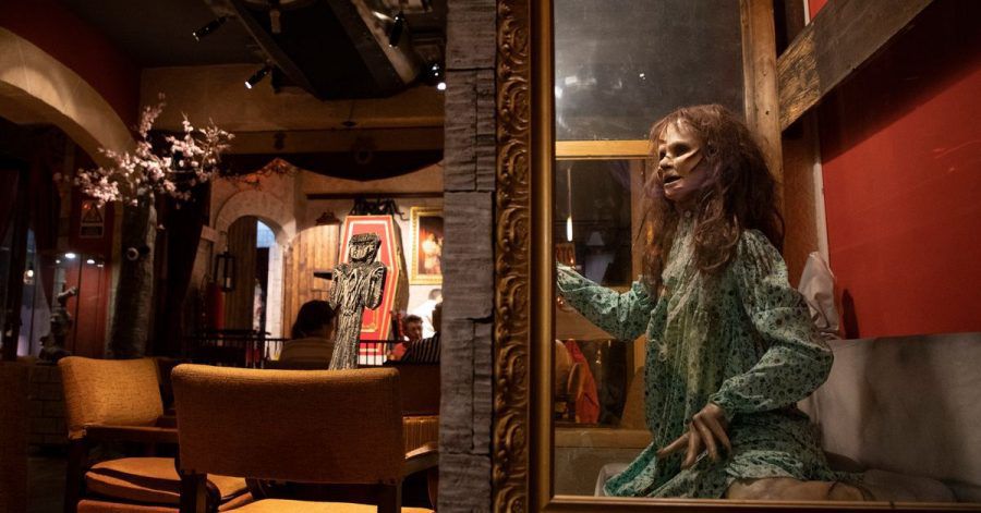 Eine Grusel-Wachsfigur ist im Themenrestaurant «Transilvania Museo-Cafeteria» ausgestellt. Das Museum beherbergt zahlreiche Wachsfiguren aus bekannten Horrorfilmen, die in Handarbeit hergestellt wurden.
