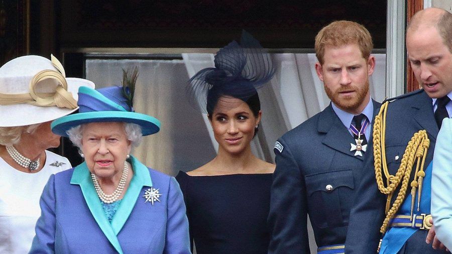 Die Queen bei einem Auftritt mit Herzogin Meghan und Prinz Harry. (hub/spot)