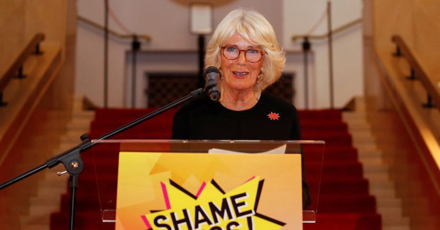 Camilla, Herzogin von Cornwall, spricht  während eines Empfangs für das «Shameless! Festival» gegen sexuelle Gewalt in London.