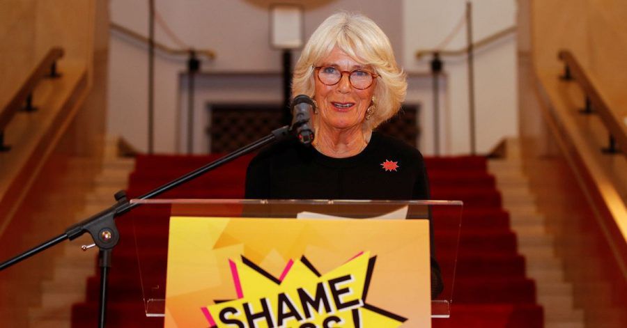 Camilla, Herzogin von Cornwall, spricht während eines Empfangs für das «Shameless! Festival» gegen sexuelle Gewalt in London.
