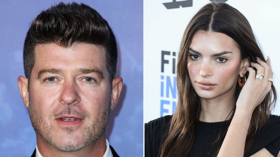 Robin Thicke und Emily Ratajkowski arbeiteten beim Video zu "Blurred Lines" zusammen. (dr/spot)