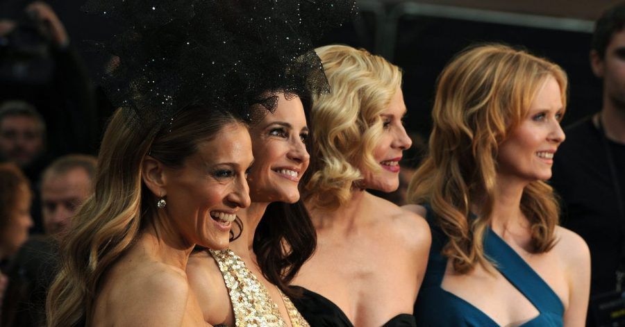 Die Schauspielerinnen Sarah Jessica Parker (l-r), Kristin Davis, Kim Cattrall und Cynthia Nixon bei der Premiere des Films "Sex and the City 2".