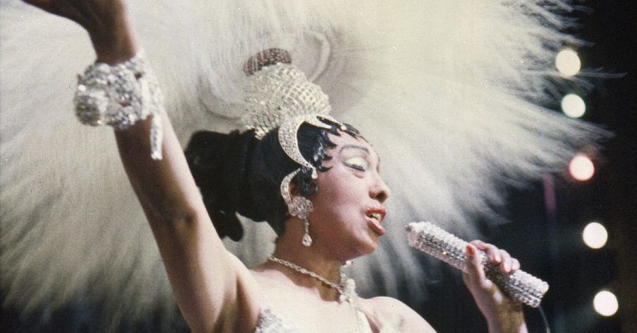 Josephine Baker bei ihrem Auftritt mit der Show «Paris, mes Amours» in der Olympia Music Hall 1957.