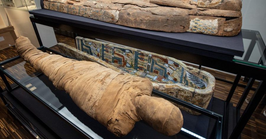 Die aufwendig restaurierte «Münster-Mumie» ist wieder im Archäologiemuseum der Universität Münster. Das dreiteilige Ausstellungsstück ist nach zwei Jahren Wanderausstellung in Japan zurück in der Ausstellung.