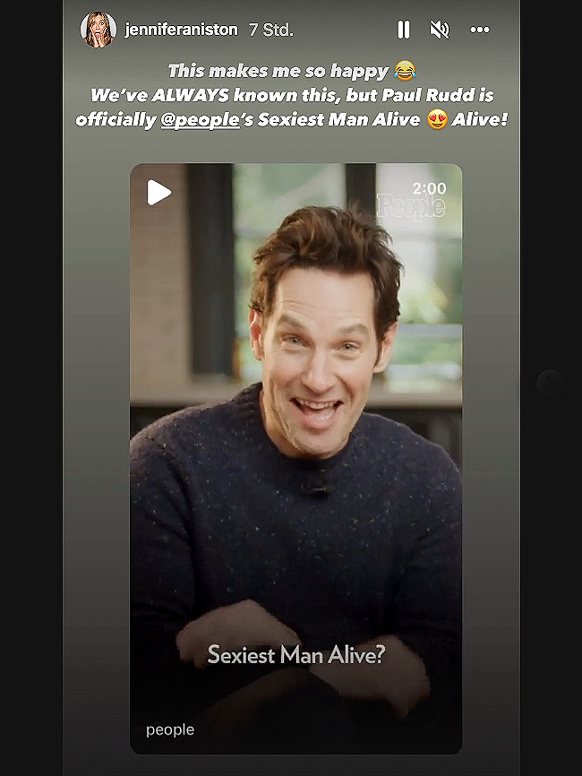 Jennifer Aniston gratuliert „Sexiest Man Alive“ Paul Rudd