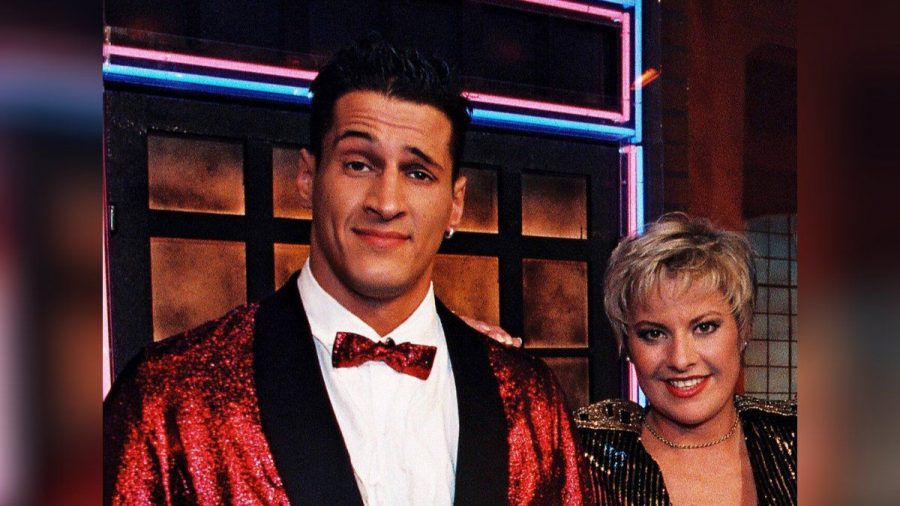 Mirco Nontschew und Tanja Schumann 1995 bei "RTL Samstag Nacht". (dr/spot)
