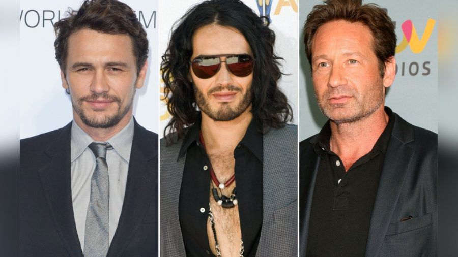 James Franco, Russell Brand und David Duchovny (v.l.n.t.) haben ihre Sexsucht öffentlich gemacht. (jom/spot)